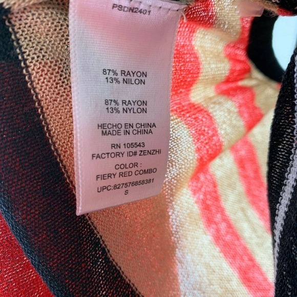 Peter Som Design Nation Womens‎ Size S Tank Top Stripe Sheer Multicolor - Picture 4 of 5